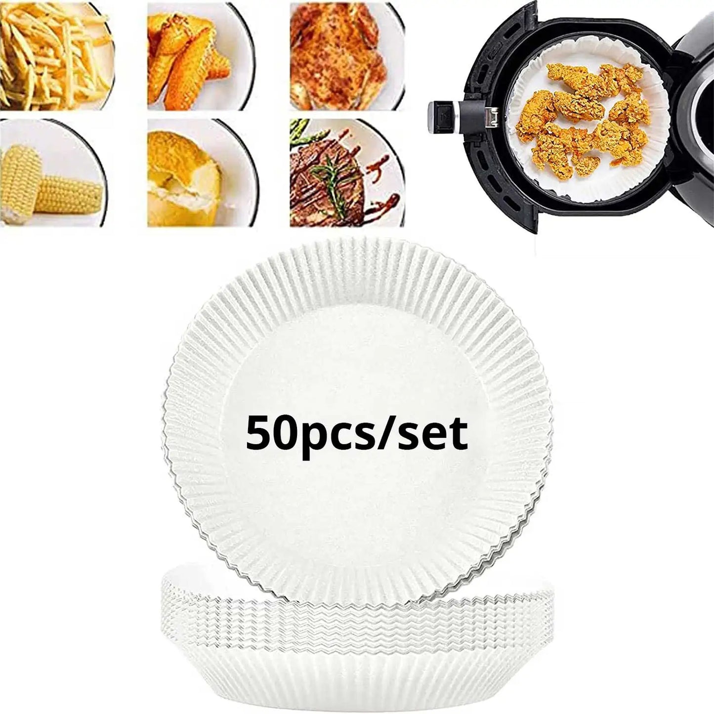 50/100/200pcs Disposable Air Fryer Paper Round/Square Special Paper Food Silicon Oil Paper Air Fryer Liners Baking Paper