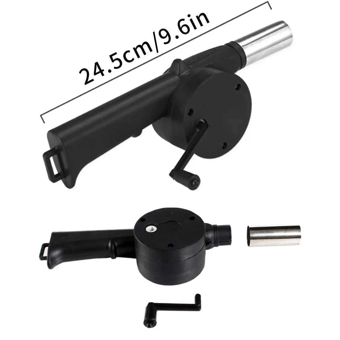 Hand Crank Air Blower Lightweight Manual BBQ Grill Fire Starter Hand-Cranked Barbecue Fan Outdoor Camping Barbecue Picnic Tool