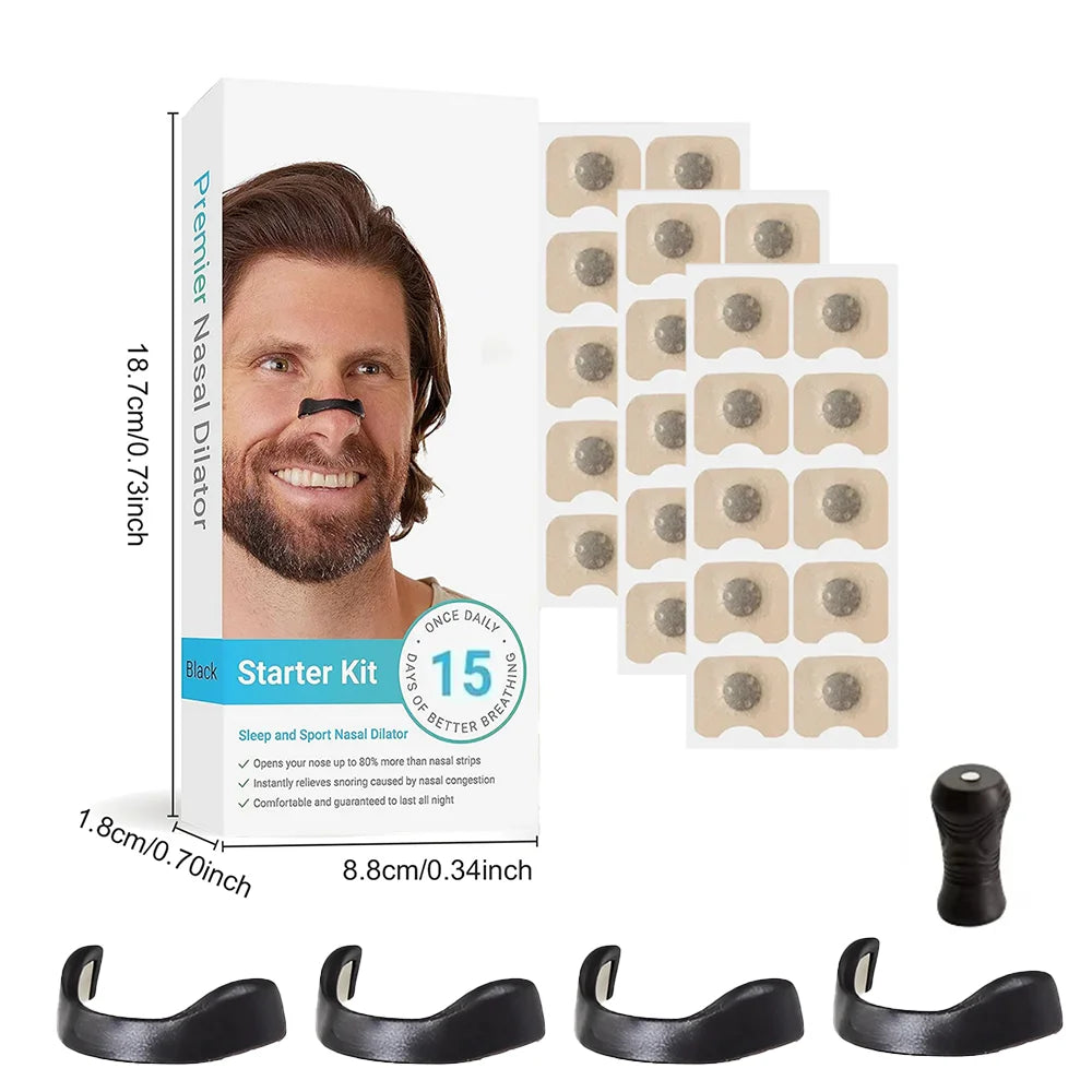 Skin Safe Nasal Strips,Intake Breathing Nasal Strip Starter Kit,Boost Oxygen,Reduce Snoring,Magnetic Nose Strips