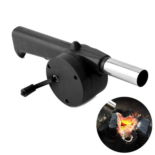 Hand Crank Air Blower Lightweight Manual BBQ Grill Fire Starter Hand-Cranked Barbecue Fan Outdoor Camping Barbecue Picnic Tool