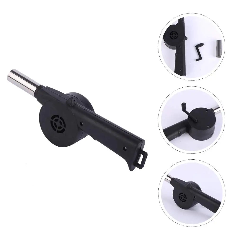 Hand Crank Air Blower Lightweight Manual BBQ Grill Fire Starter Hand-Cranked Barbecue Fan Outdoor Camping Barbecue Picnic Tool