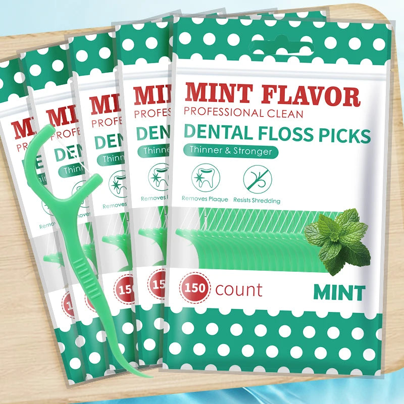Clearance_750/300/150/50pcs Bagged Mint Dental Floss - Freshen Breath, Clean Mouth - Always Available for Work and Outings, Make