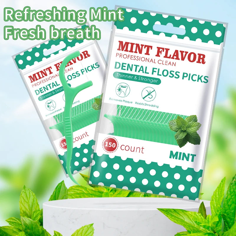Clearance_750/300/150/50pcs Bagged Mint Dental Floss - Freshen Breath, Clean Mouth - Always Available for Work and Outings, Make