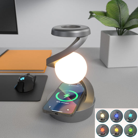 Rotating Moon Desk Lamp With Phone Wireless Charging-0