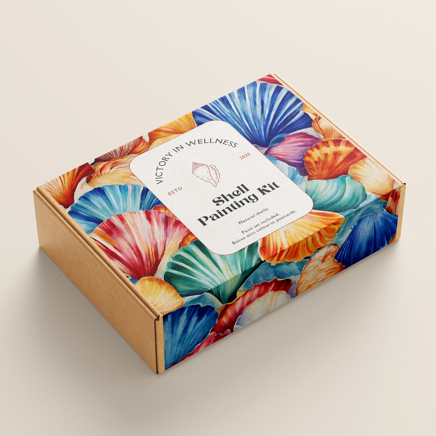 DIY Shell Painting Kit, Ocean-Themed Craft Activity for Adults and Kids, Includes Shells, Acrylic Paints, and Brushes | by Victory In Wellness-1