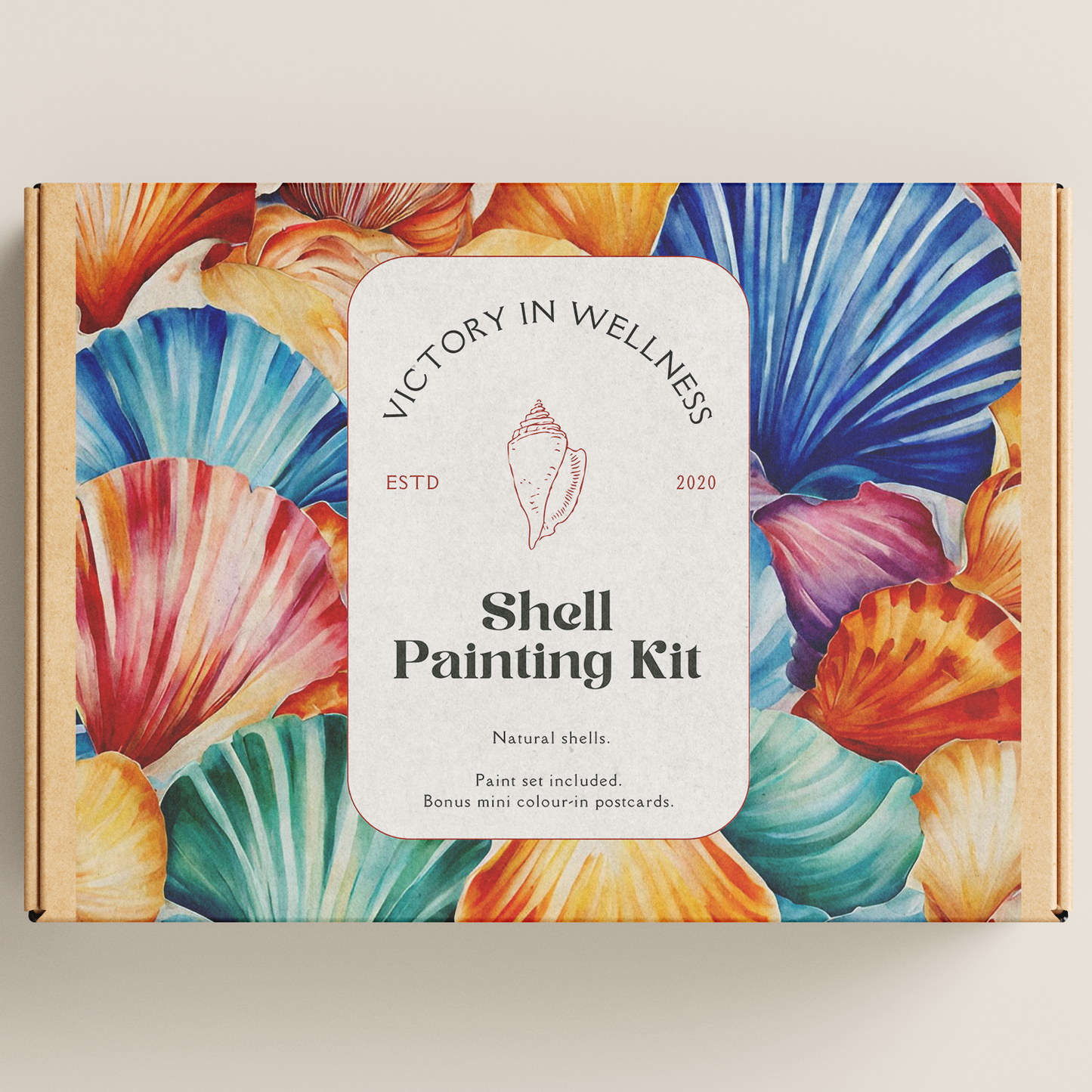 DIY Shell Painting Kit, Ocean-Themed Craft Activity for Adults and Kids, Includes Shells, Acrylic Paints, and Brushes | by Victory In Wellness-0