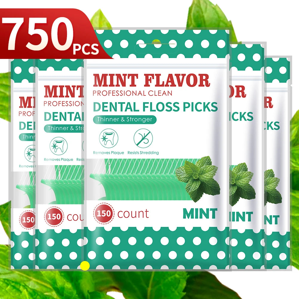 Clearance_750/300/150/50pcs Bagged Mint Dental Floss - Freshen Breath, Clean Mouth - Always Available for Work and Outings, Make