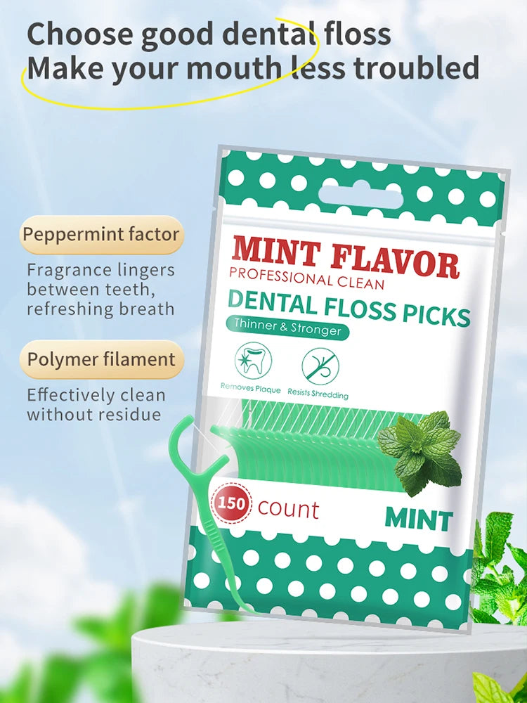 Clearance_750/300/150/50pcs Bagged Mint Dental Floss - Freshen Breath, Clean Mouth - Always Available for Work and Outings, Make